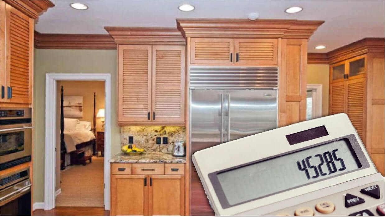 louvered cabinets with calculator